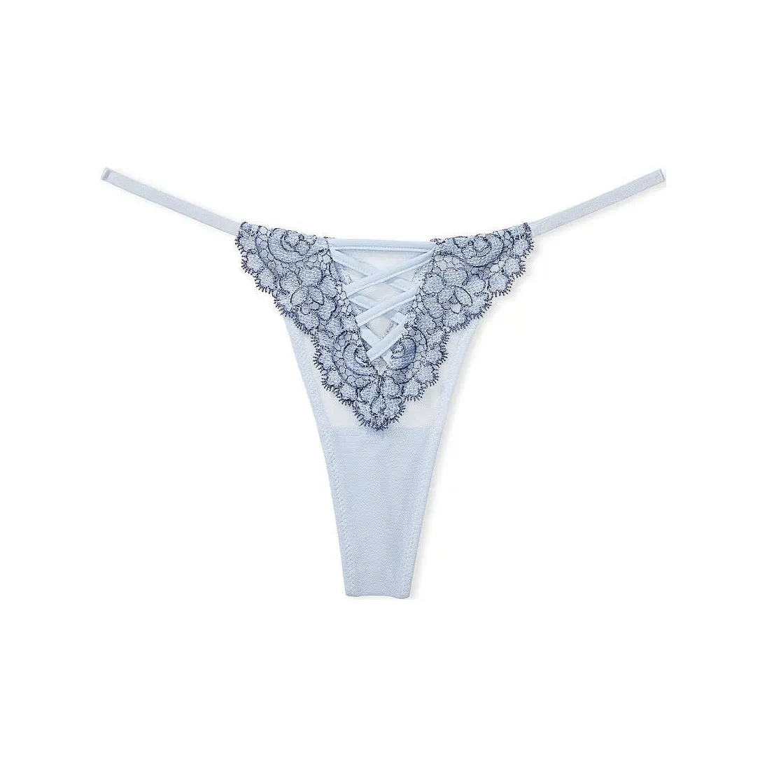 Victoria's Secret DREAM ANGELS Boho Floral Thong Panty/Print Underpants Women's 1 Pack Blue