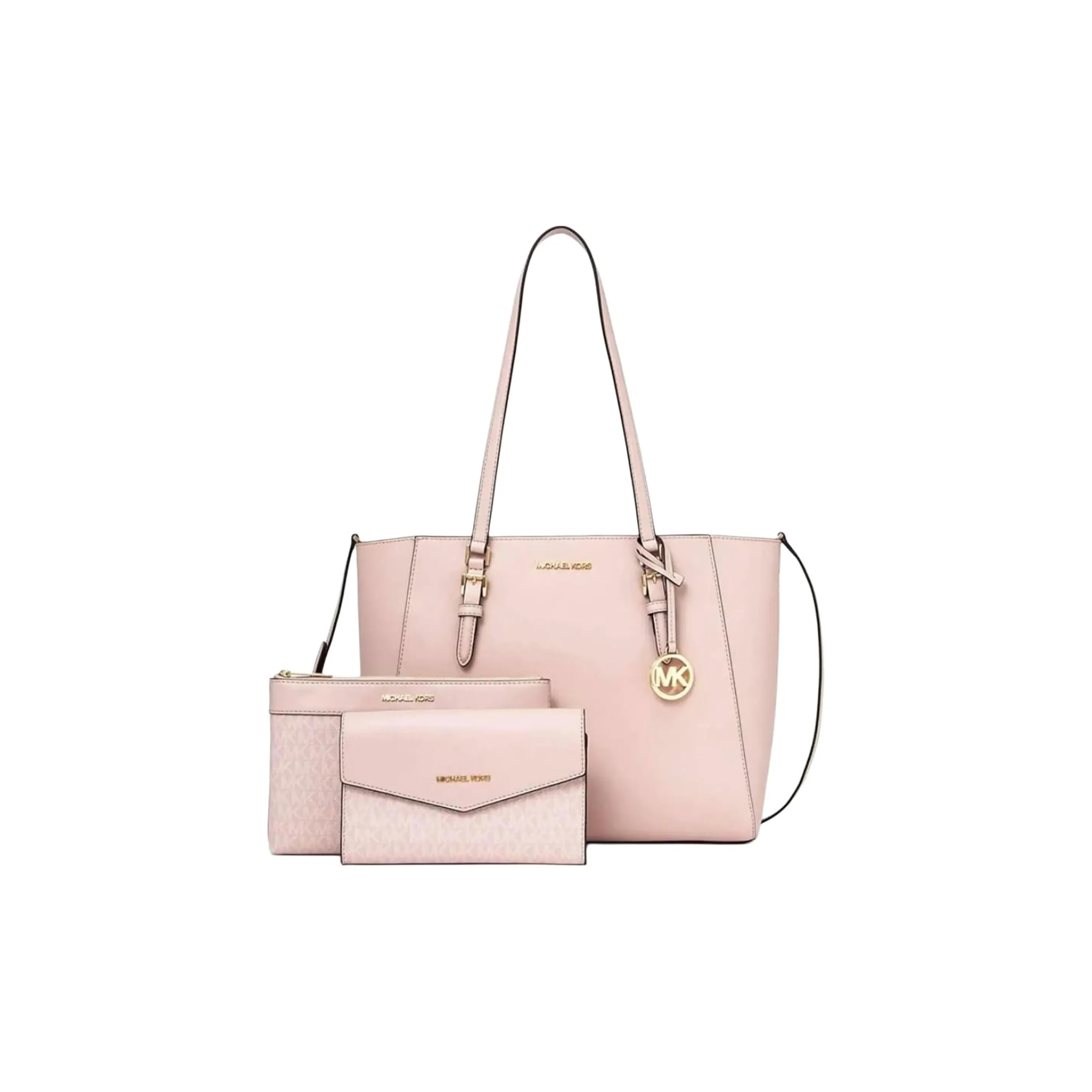 MICHAEL KORS CHARLOTTE Saffiano кожа через плечо сумка большая женская румяно-розовая