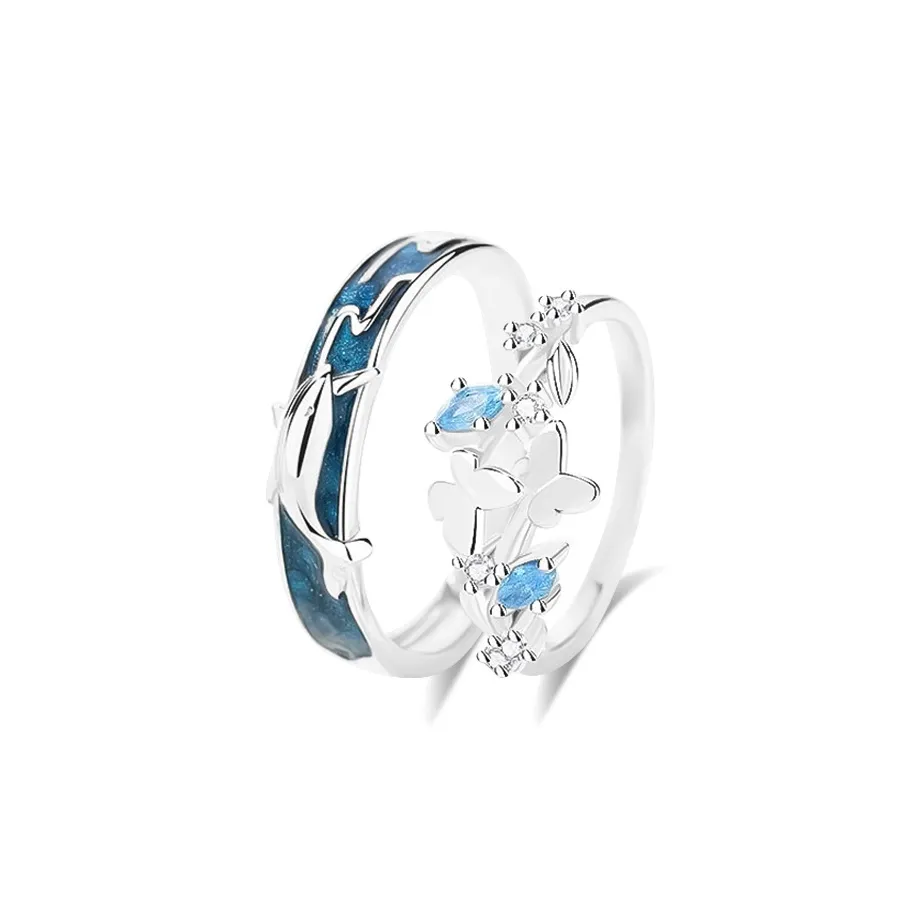 MUYAN Сплав Cloud Dream Бабочка Кит Кольцо Унисекс