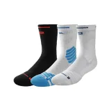 3팩 세트 - Bullfighter 허벅지 양말 (화이트+블랙+화이트 블루)