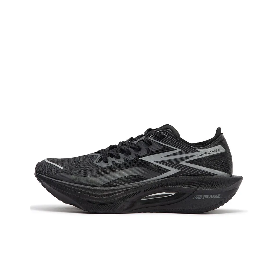 361° Fly Burn 3 Cushioned Wear Resistant Breathable Low Top Running Shoes Unisex Obsidian Black