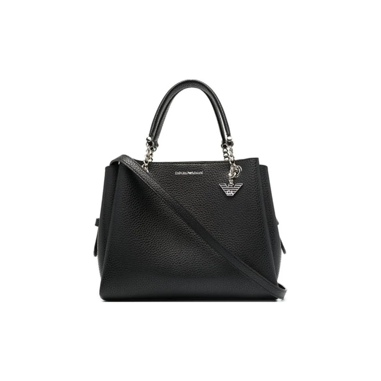EMPORIO ARMANI Leather Tote Bag, Shopping Bag, Handbag Women's Black