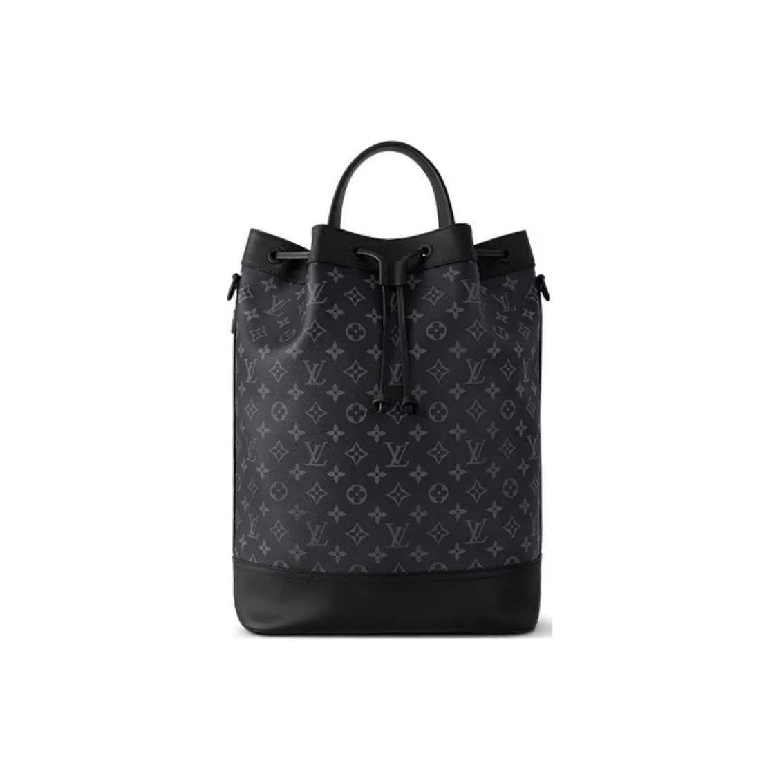 LOUIS VUITTON Canvas Coated Cow Leather Patchwork Trim Portable Crossbody Bag Shoulder Bag Men's Black