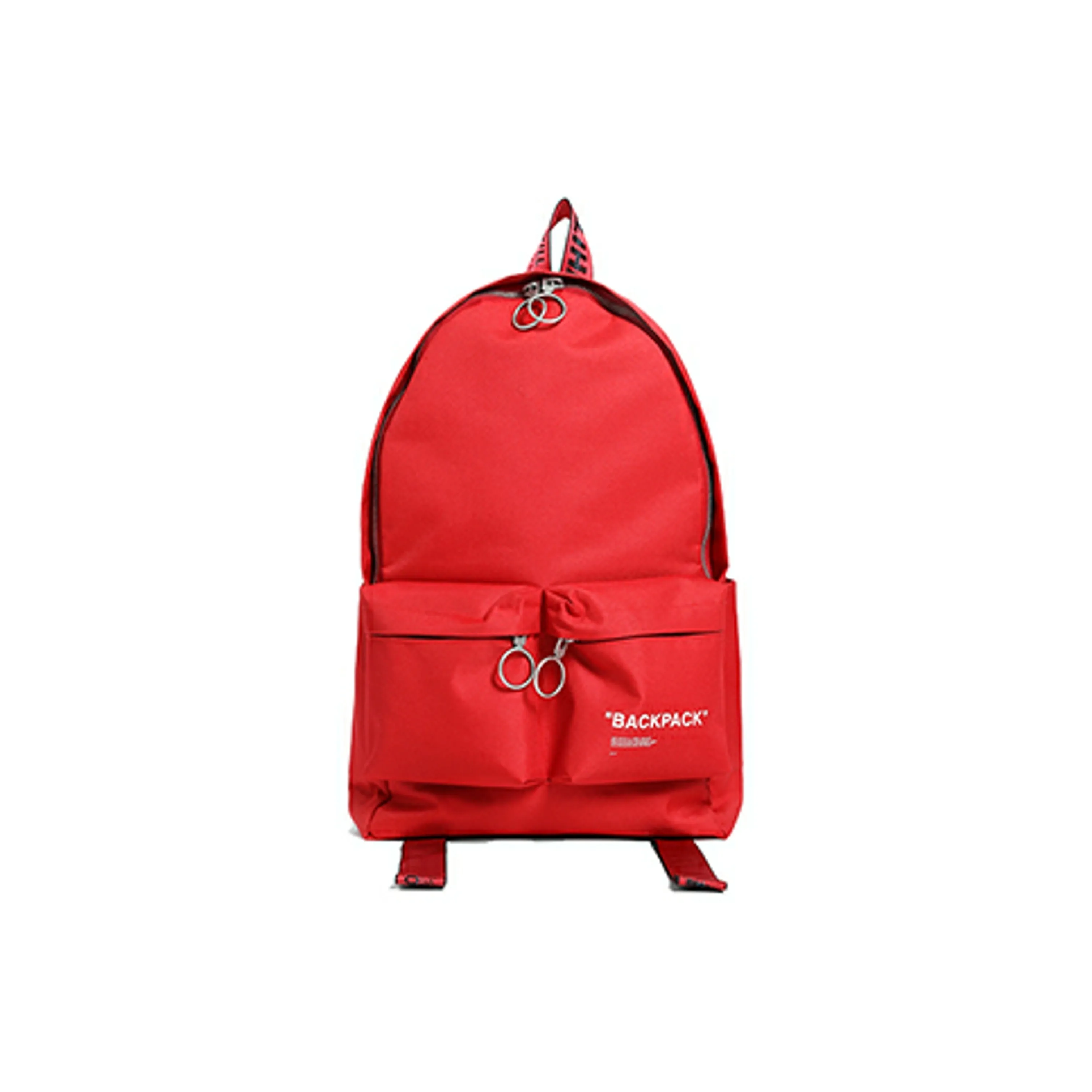 OFF WHITE Polyester Backpack Unisex Red