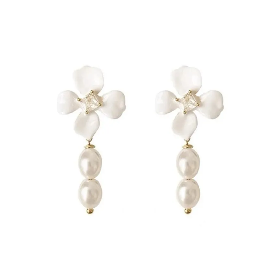 RUOK Alloy Faux Pearl Earrings Women's