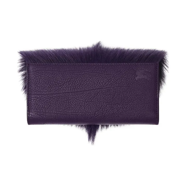 Burberry Телячья кожа с рельефом Кошелек Обычный Женский Лента Фиолетовый