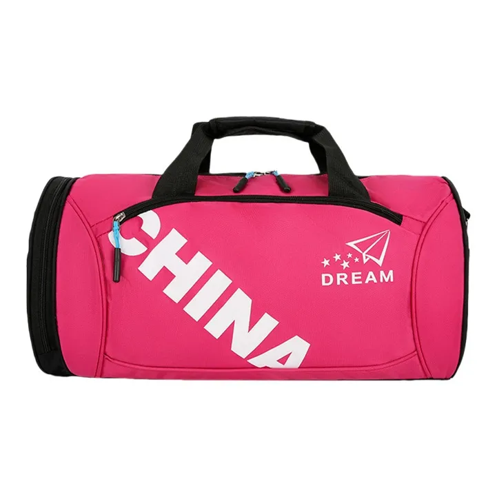 Sportsgirl Nylon Travel Bag Medium Size Unisex Blue Green/Red Black/Rose Red