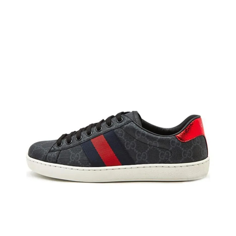 GUCCI Stripe Leather Sneaker White Red Black 523469-0FIV0-9091