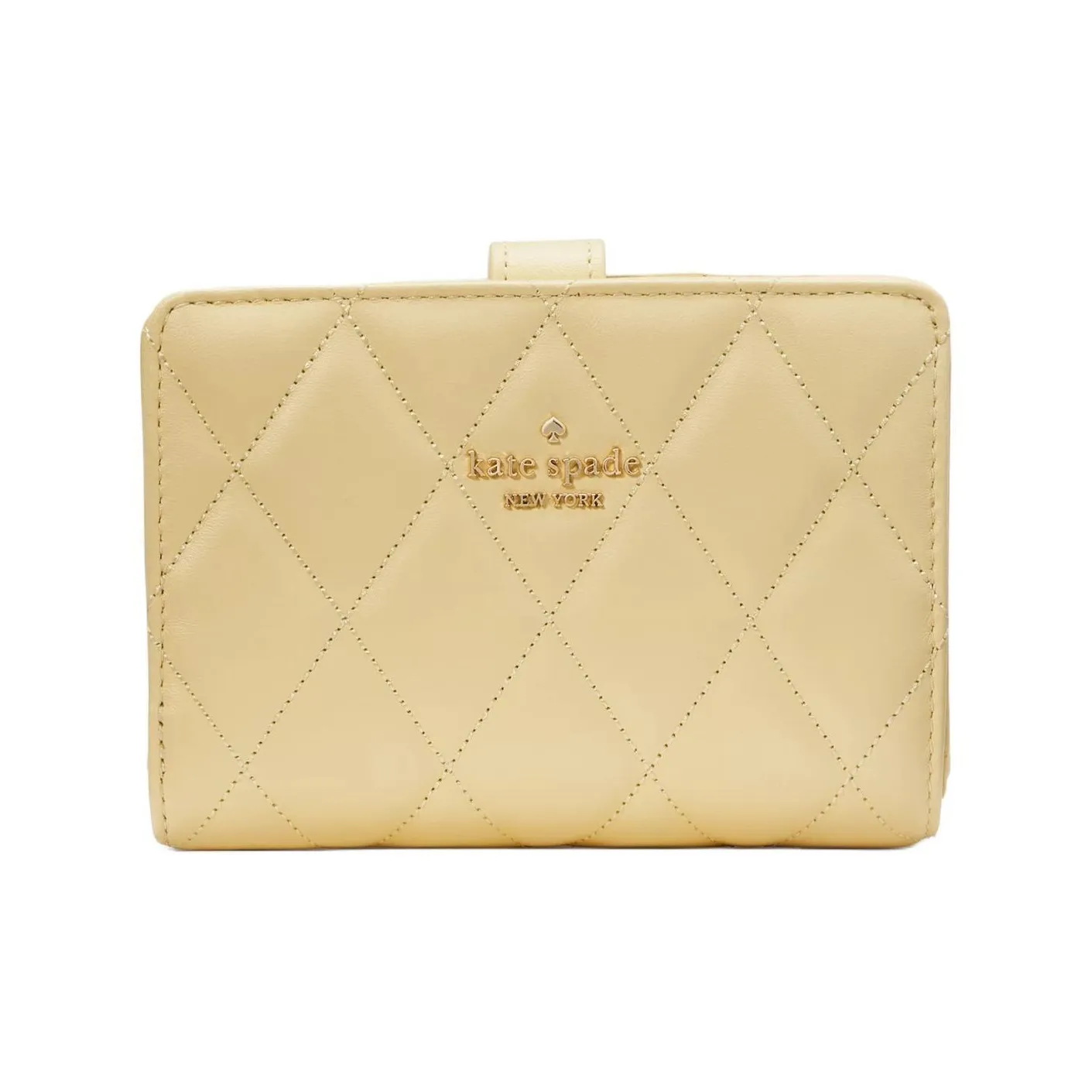 Kate Spade Quilted Leather Wallet Medium Size Women's Butter