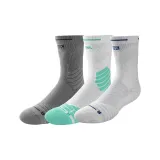 3팩 세트 - Bullfighting 허벅지 양말 (화이트+그레이+화이트 그린)