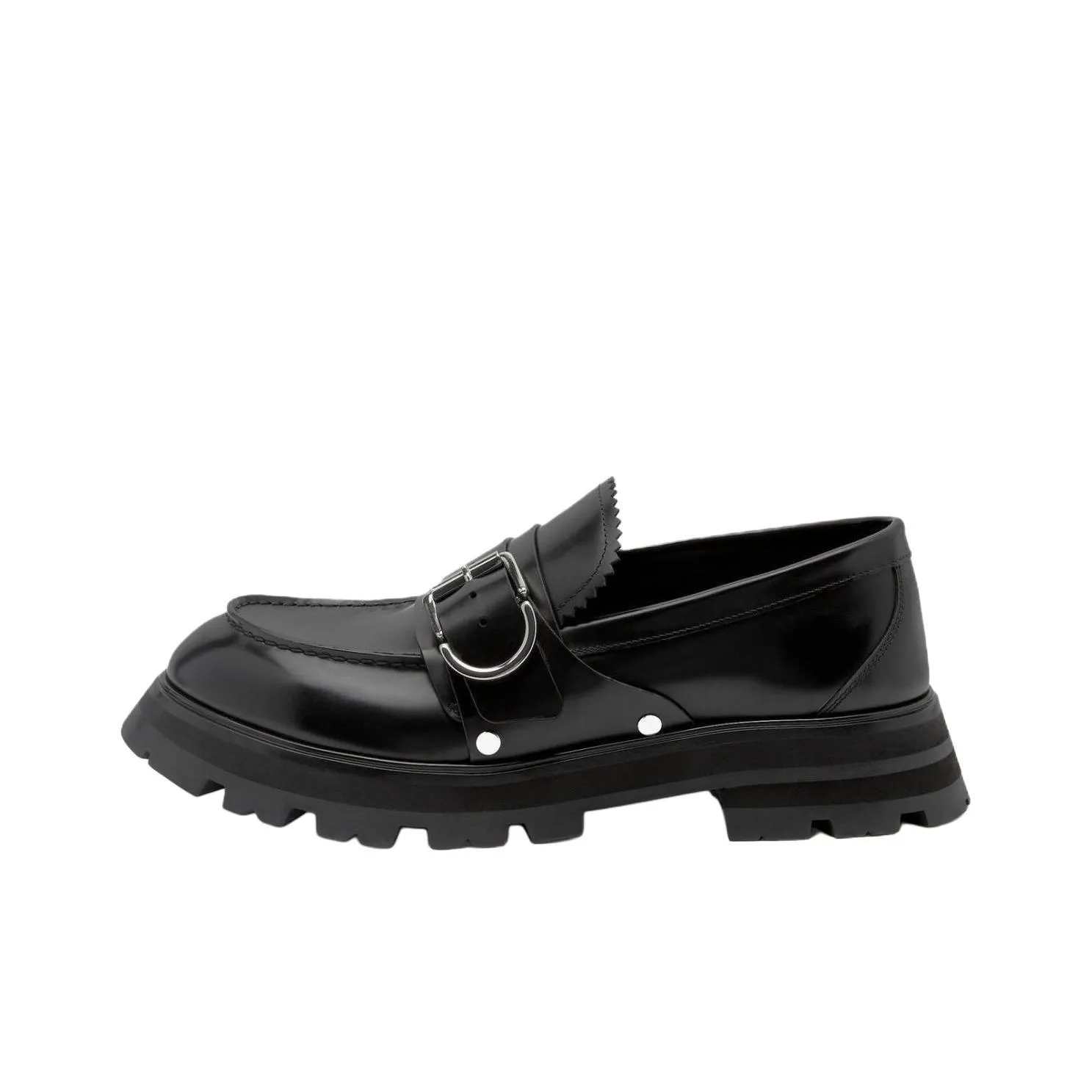 Alexander McQueen Buckle Detailed Slip On Loafers