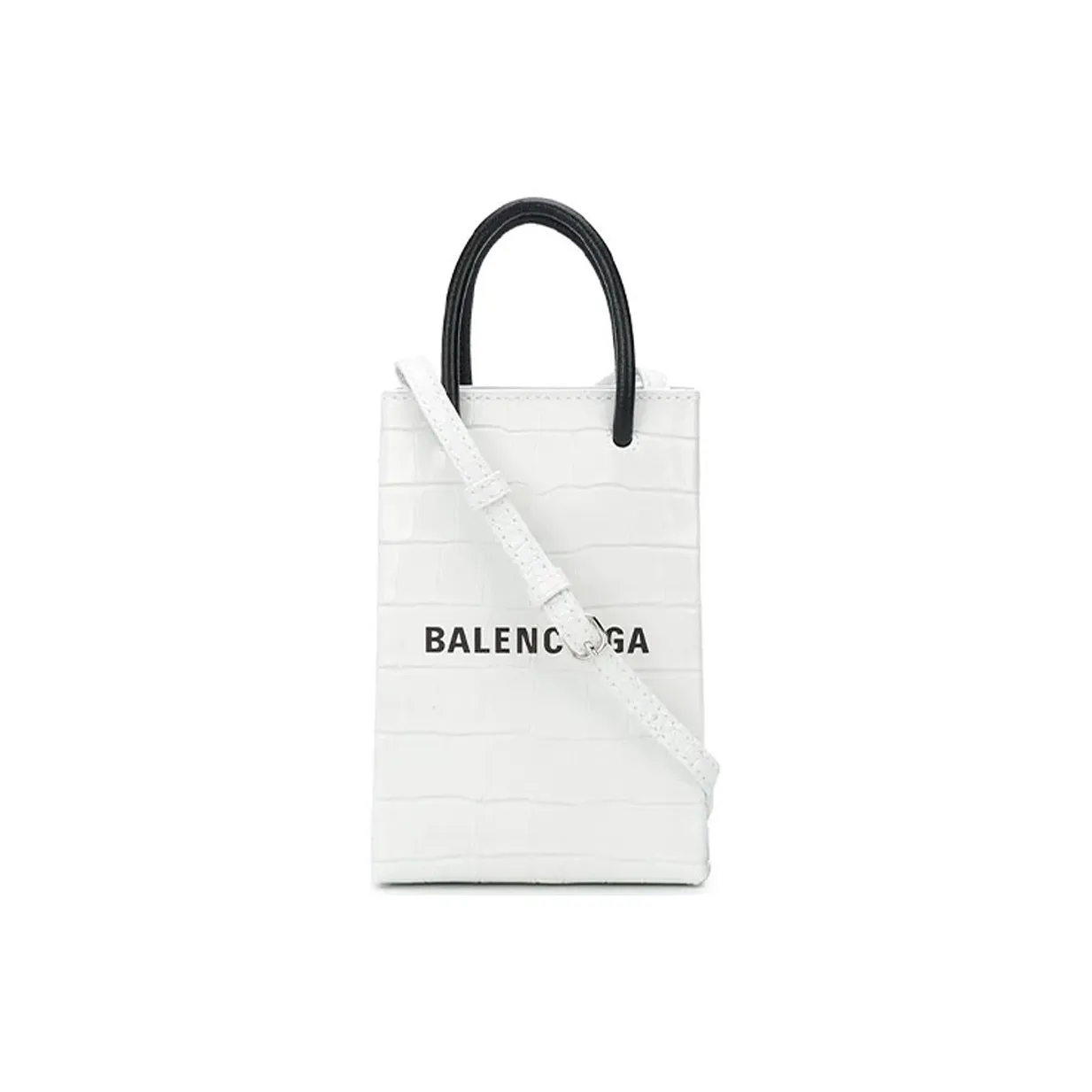 Balenciaga Cow Leather Tote Bag Shopping Bag Cell Phone Pouch Crossbody Bag Crossbody Handbag Small Size Unisex White
