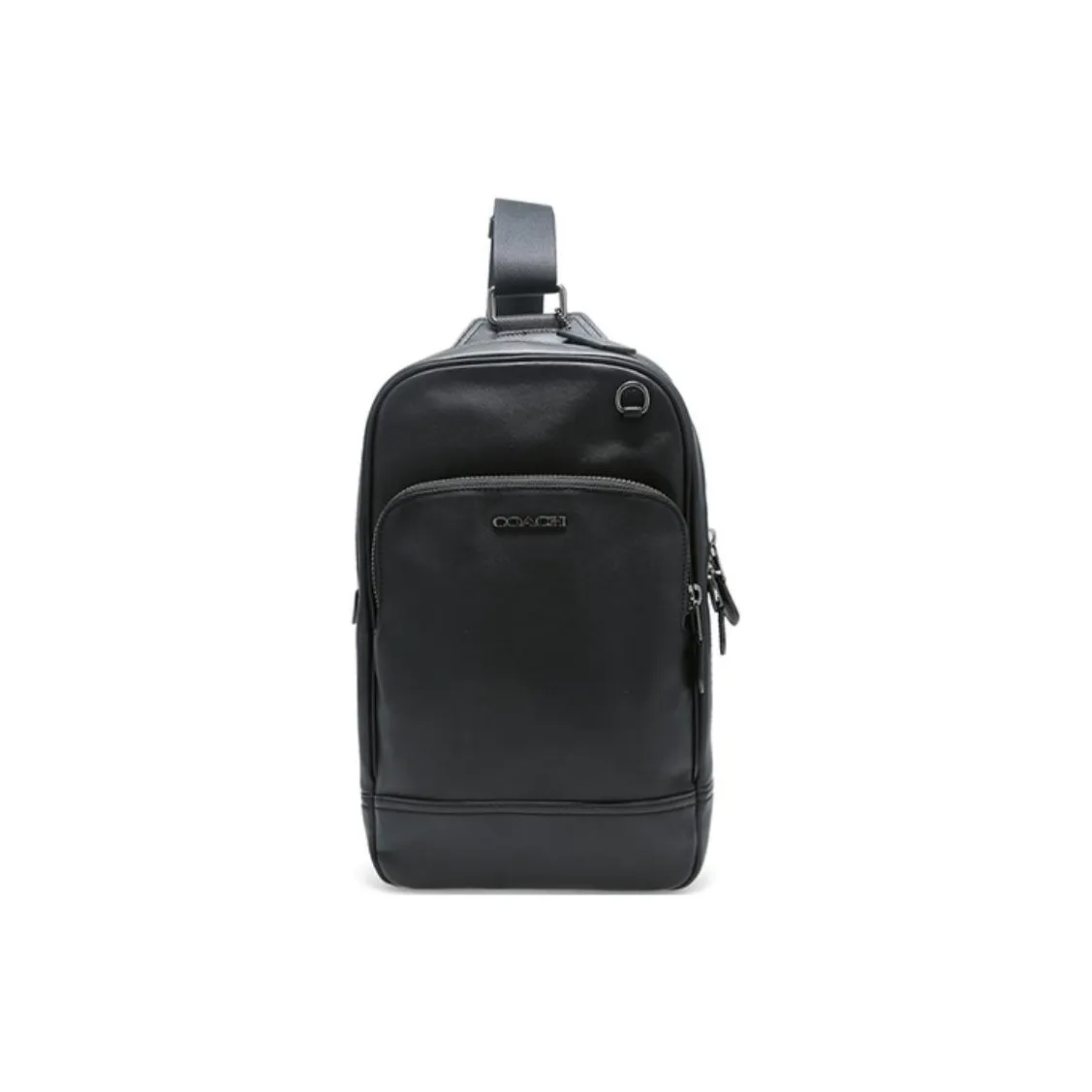 COACH Smooth Calf Leather Waist Bag Chest Bag Trumpets Men's Black