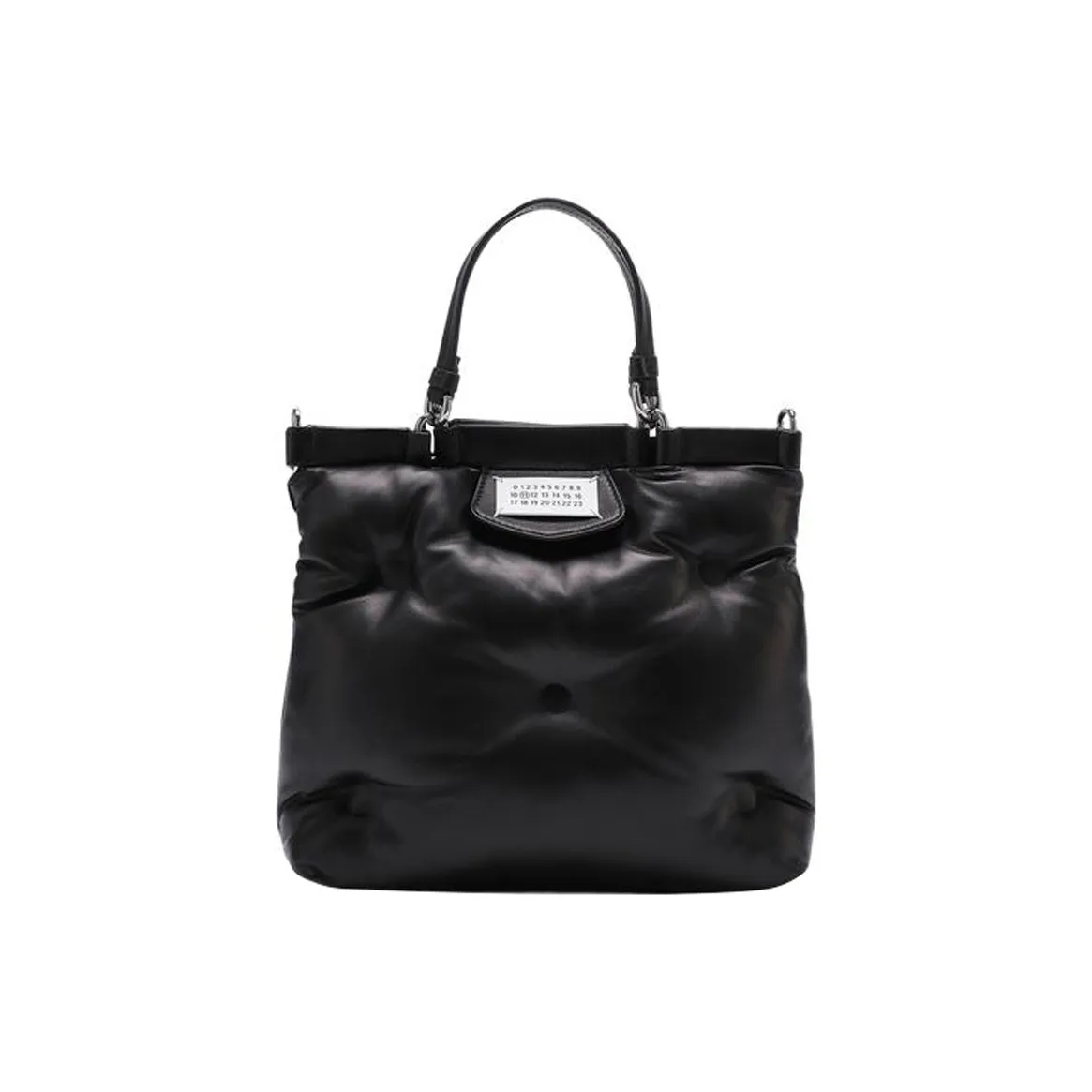 Maison Margiela Sheepskin Patchwork With Cow Leather Shoulder Bag Crossbody Bag Handbag Small Size Women's Black