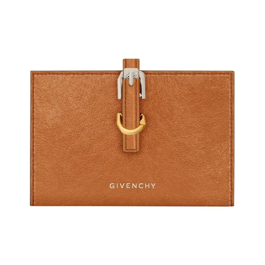 GIVENCHY Voyou Cracked Buffalo Leather Wallet Women
s Soft Tan