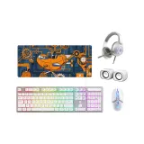 【Value Package】화이트 Silent 마우스 + 키보드 + 이어폰 + 오디오 + 라지 마우스 패드