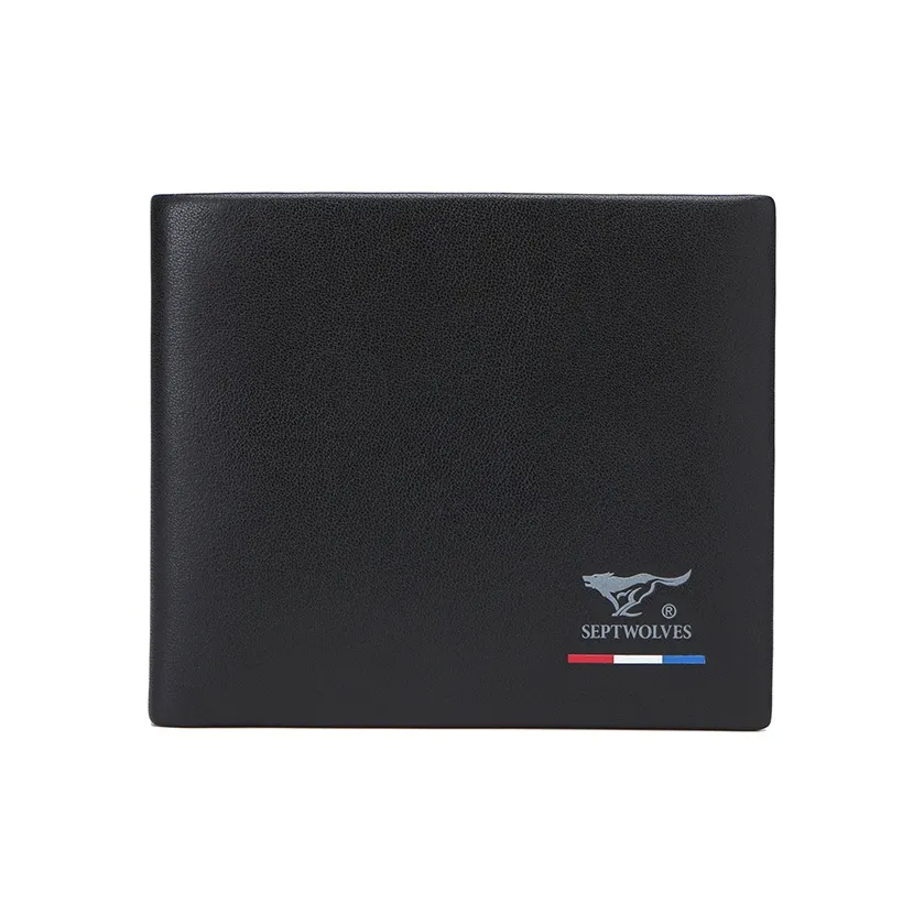 SEPTWOLVES Cow Leather Wallet Regular Men's Black