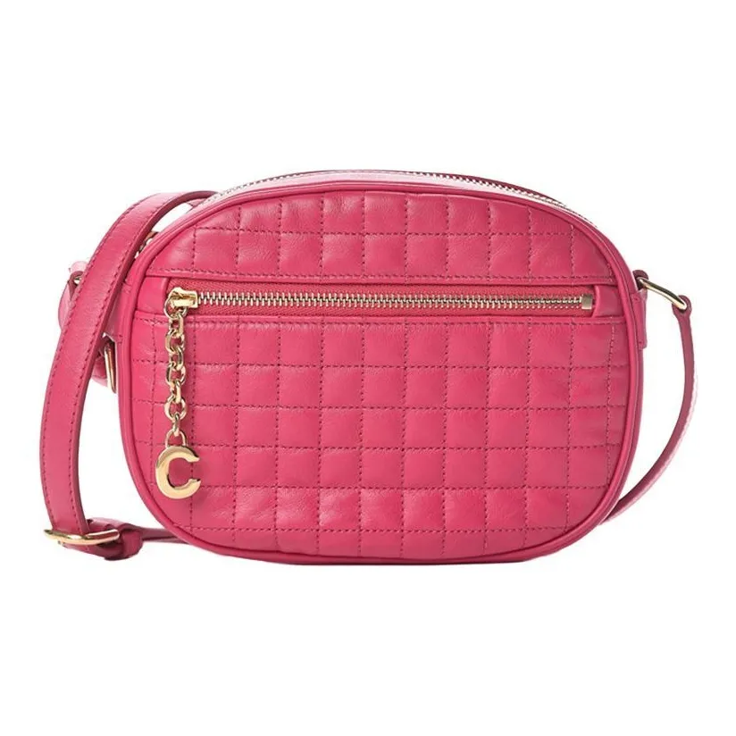 CELINE Cow Leather Camera Small Square Bag Shoulder Bag Trumpets Women's Pink