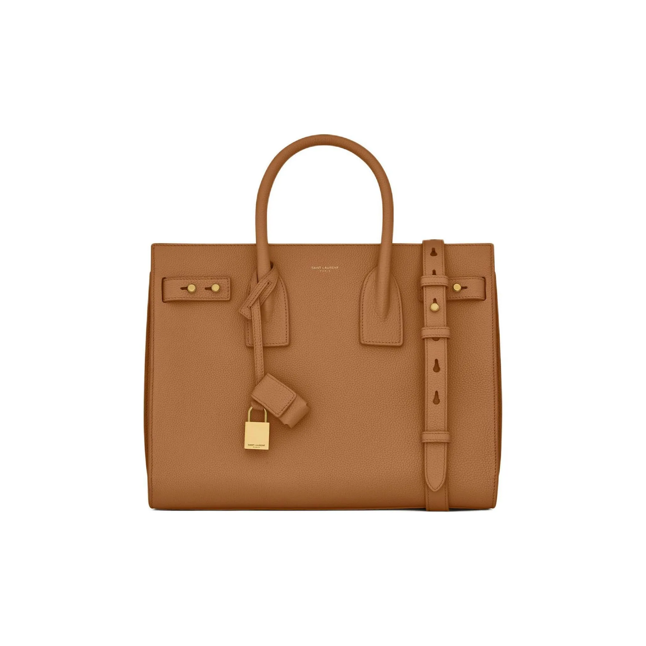 SAINT LAURENT SAC DE JOUR Calfskin Handbag Small Size Women's Cinnamon