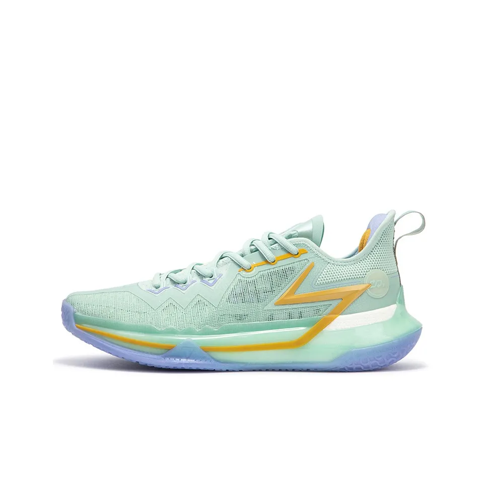 361° Big 3 Future Basketball Shoes Men's Low Top Bleached Light Green/Iris