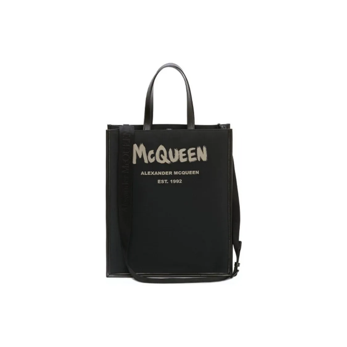 Alexander McQueen Polyester Tote Bag, Shopping Bag, Handbag, Shoulder Bag, Crossbody Bag, Backpack Unisex Black