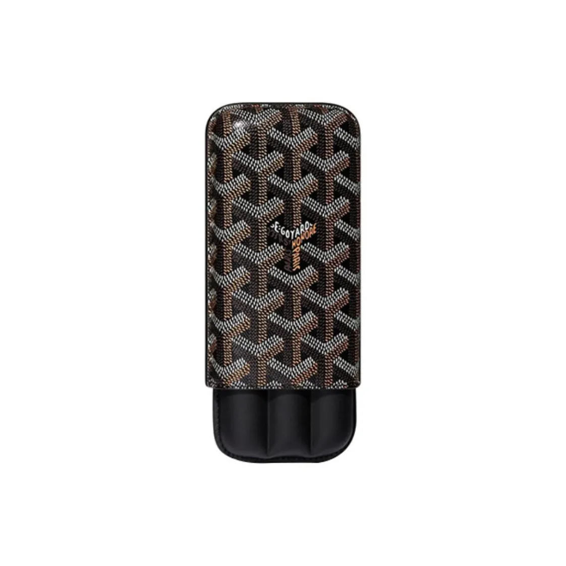 GOYARD Churchill Canvas With Leather Dog's Teeth Cigar Box Bag Merch Unisex Black