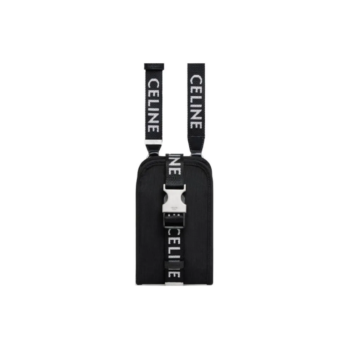 CELINE Cow Leather Shoulder Bag, Crossbody Bag, Cell Phone Pouch Unisex Black