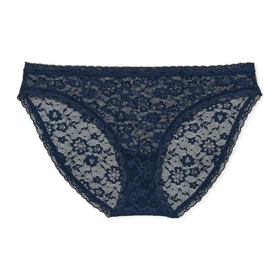 Victoria's Secret Розовый The LACIE Кружево Бикини Panty Синий Нижнее белье Женские 1 шт Темно-синий