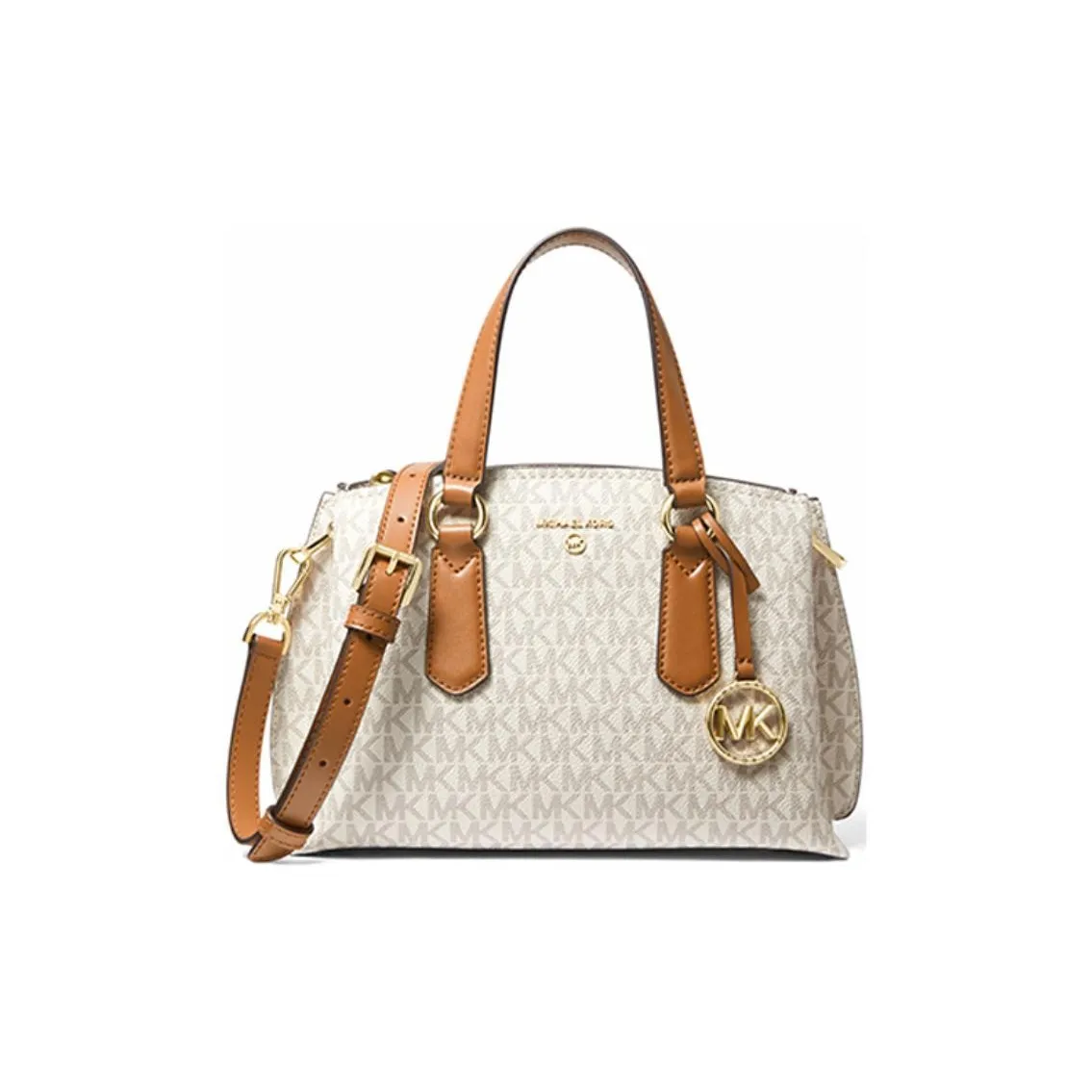 MICHAEL KORS Artificial Leather Shoulder Bag, Crossbody Bag Small Women's Vanilla White & Brown