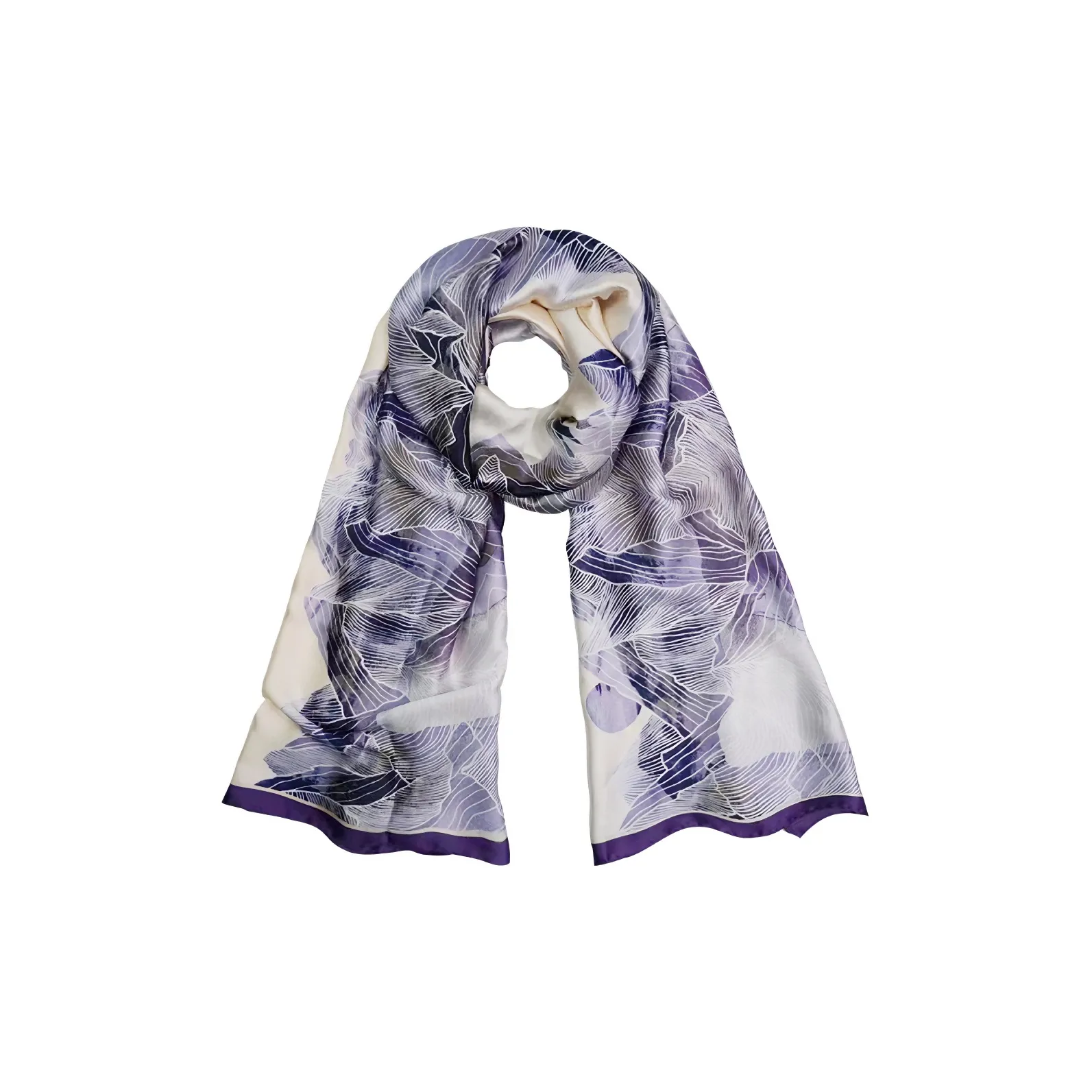 Eucalyptus Ornamentation Silk Scarves Women's