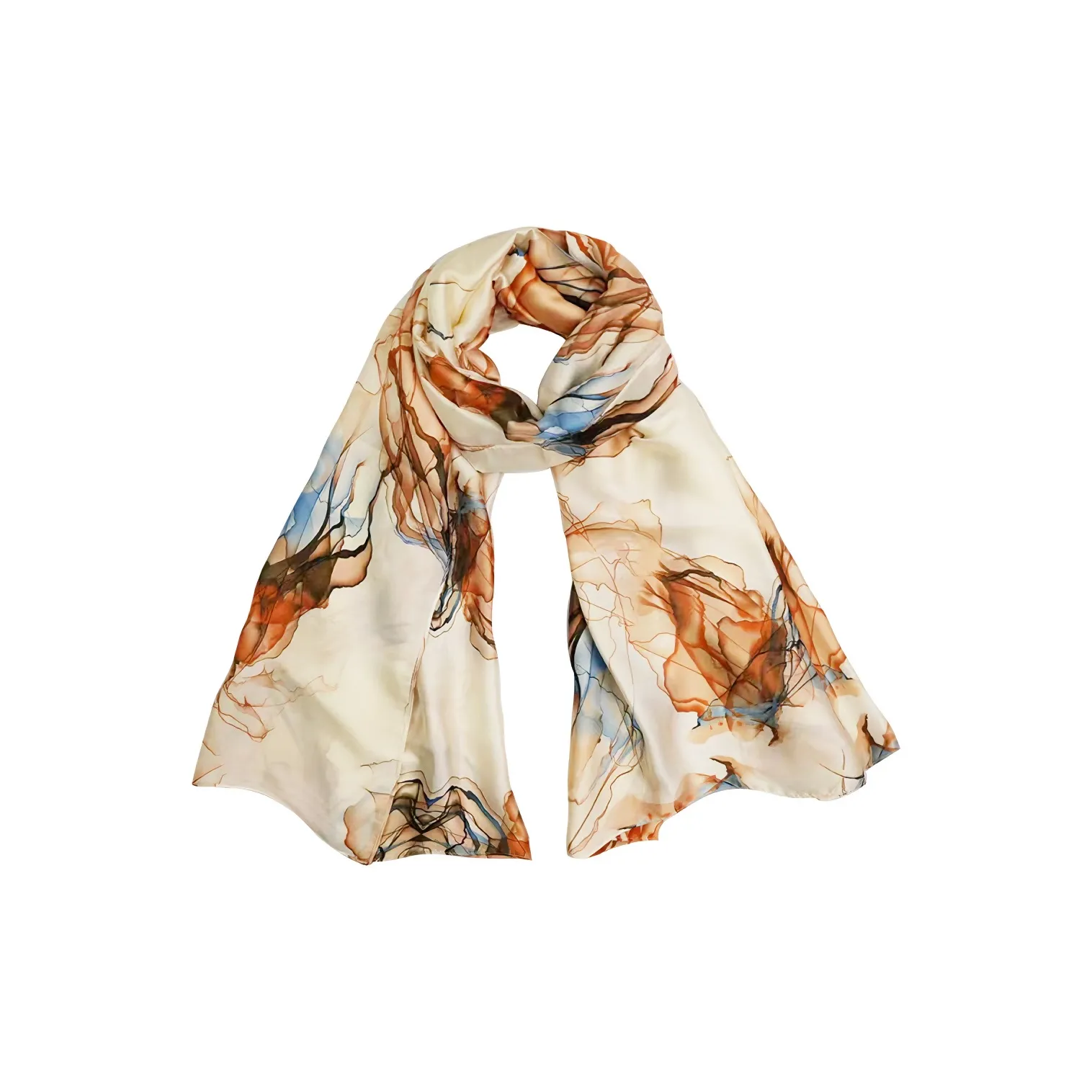Eucalyptus Ornamentation Silk Scarves Women's