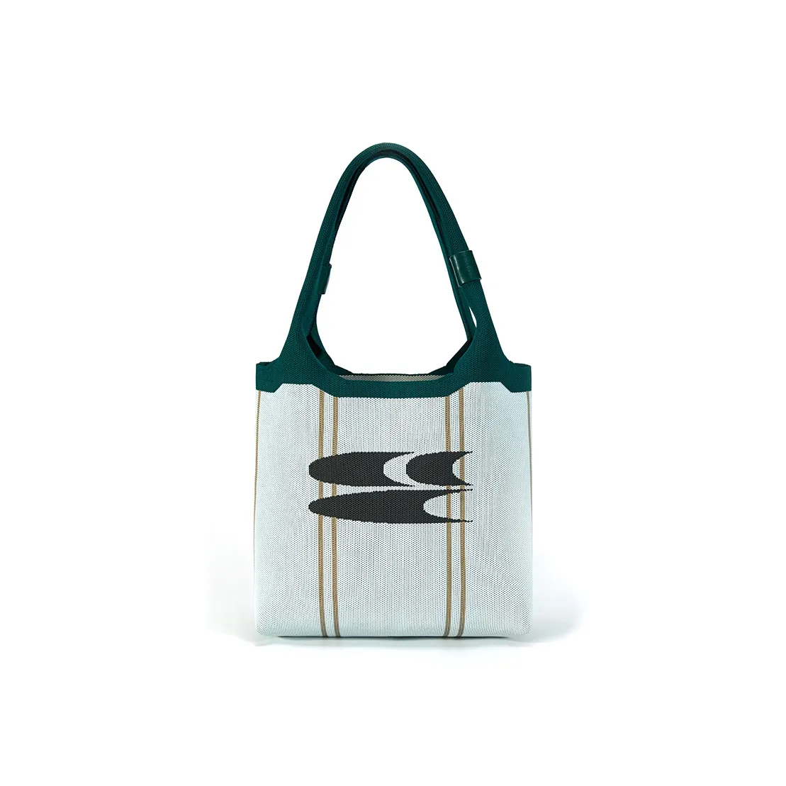 Crying Center Fabric Tote Bag, Shopping Bag, Handbag Regular Unisex Blue Green Stripes