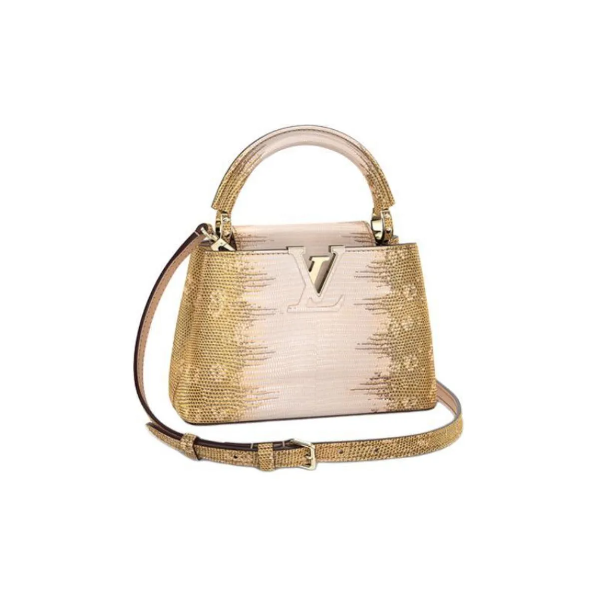 LOUIS VUITTON Capucines Lizard Skin Capson Handbag, Shoulder Bag, Crossbody Bag Mini Women's