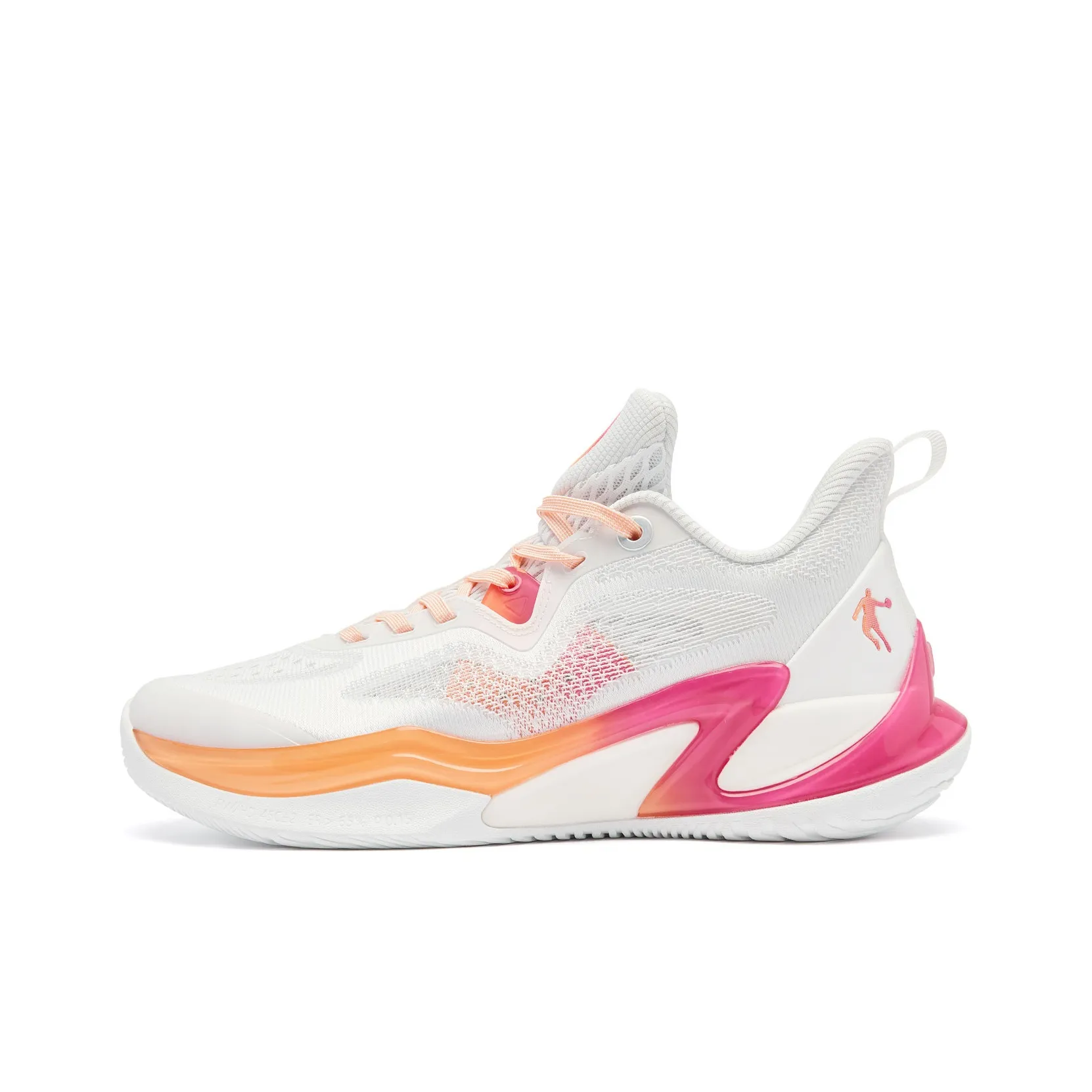 QIAODAN Wind Blade 4 Generation Basketball Shoes Men's Low Top Jordan White Cantaloupe