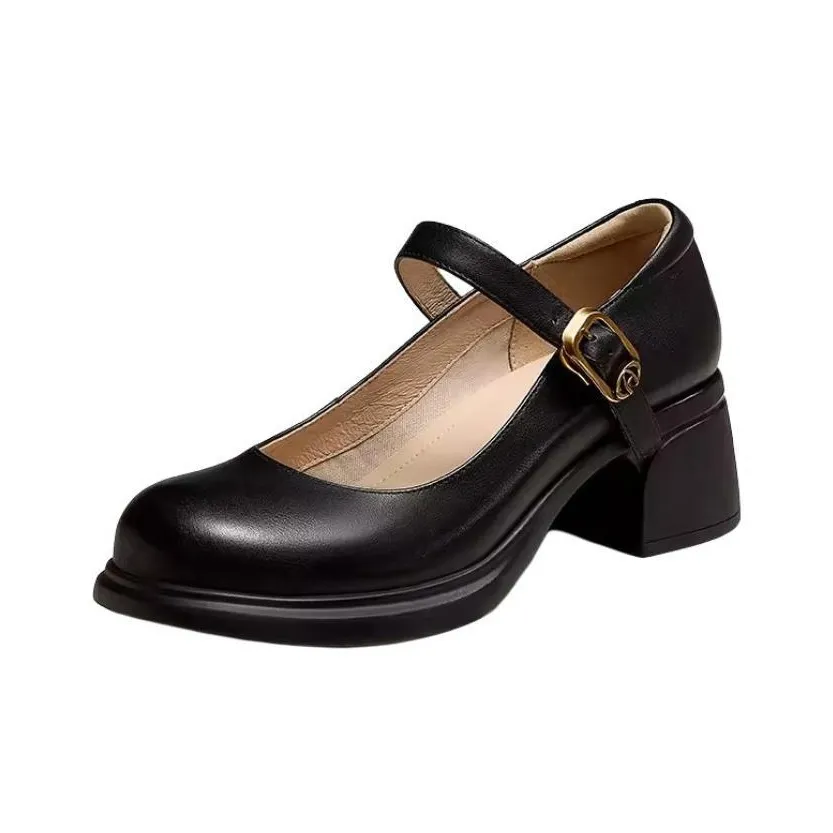 CAMEL Грубый каблук Туфли Мэри Джейн Женские