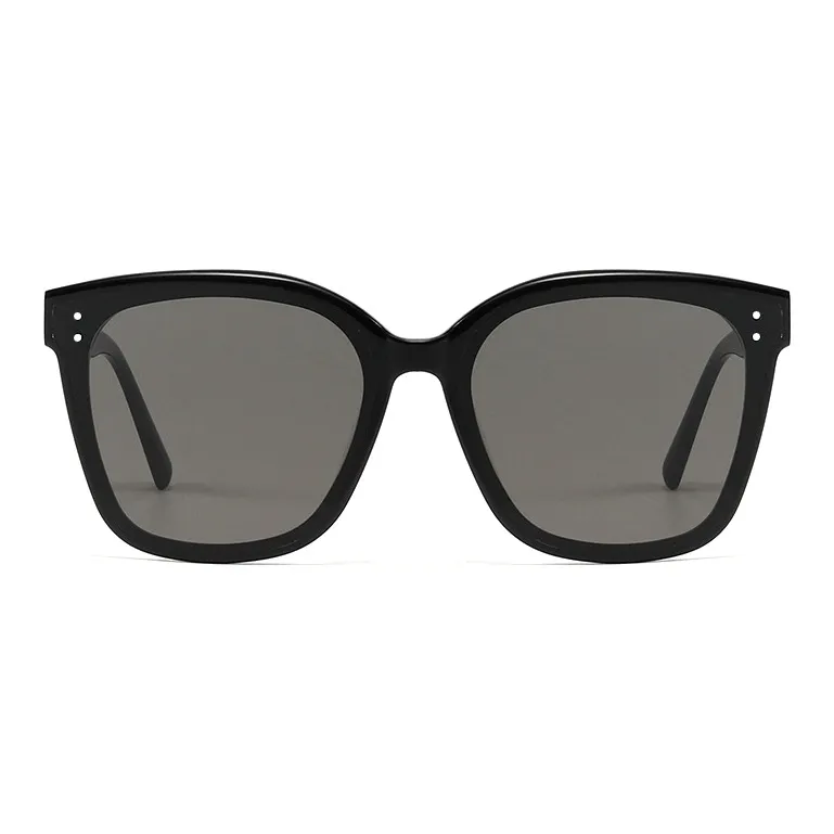 BOELEO Plate Frame Irregular Shape Sunglasses Unisex Black Transparent