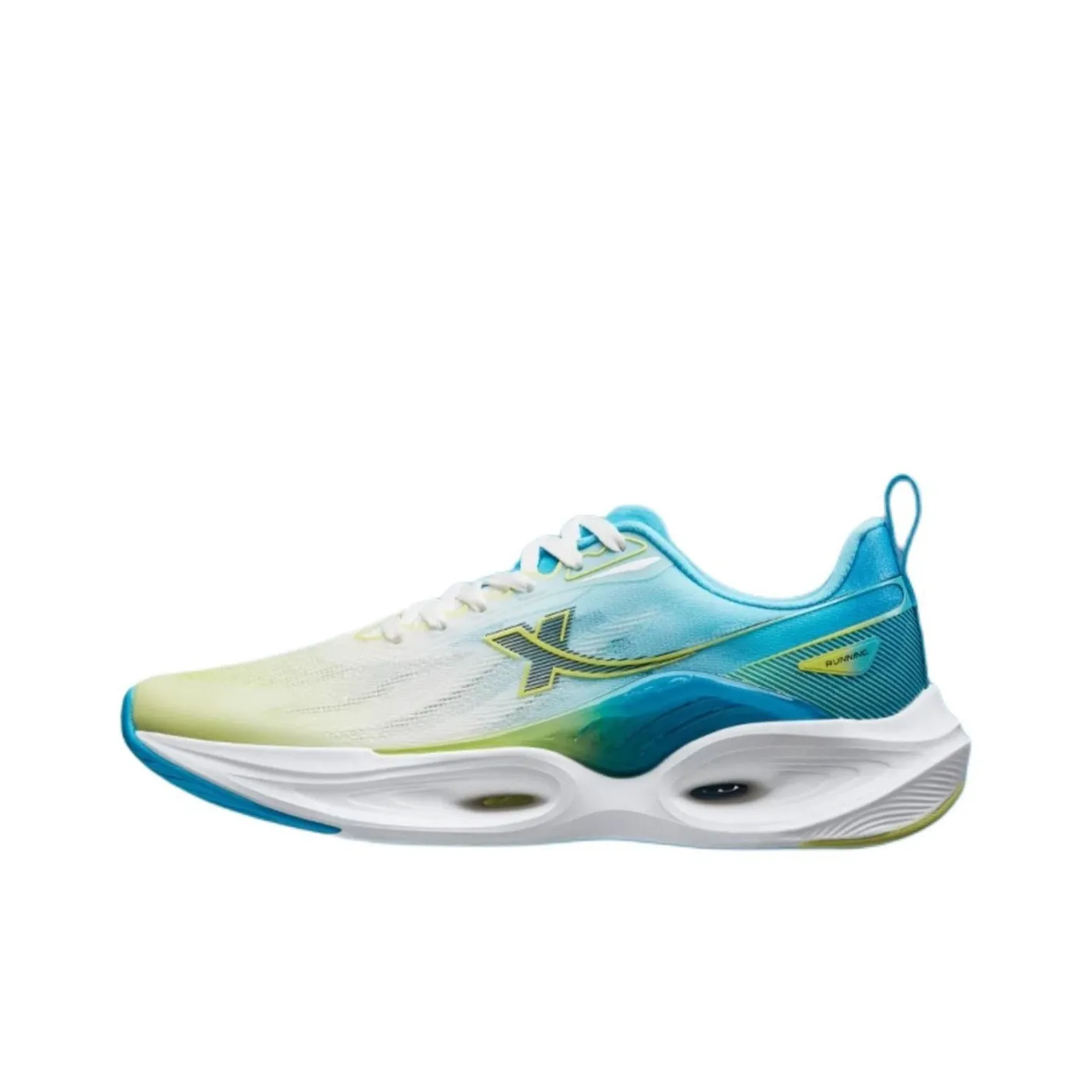 XTEP Qing Feng 6.0 Cushioned Slip-Resistant Breathable Rebound Low-Top Sprint Running Shoes Men's White Blue