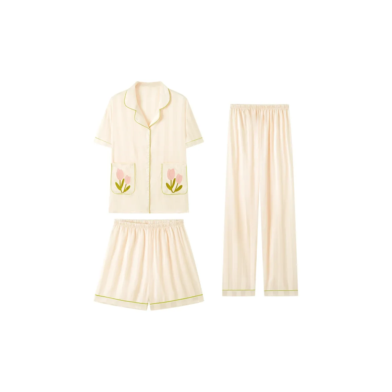 Sleep Students' Dormitory Home Pajama Set Women's Tulip Yellow