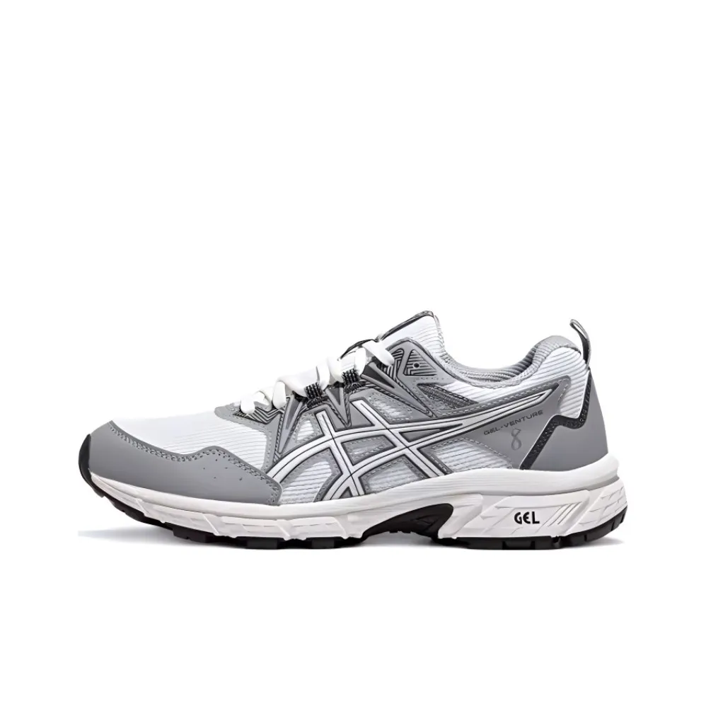 Asics Gel Venture 8 Low Топ Беговые кроссовки Женские Серый Белый
