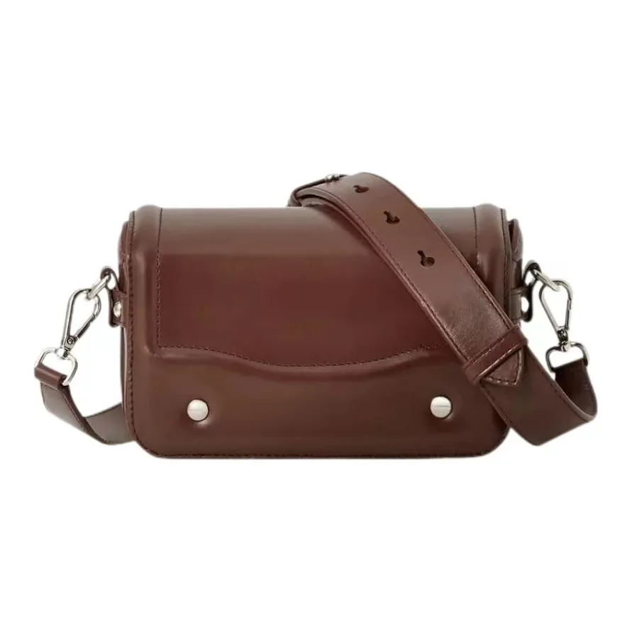 Lemaire Cow Leather Shoulder Bag, Crossbody Bag Mini Unisex Chocolate