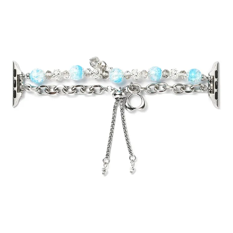 IBOANN Ремень Apple Совместимость Стеклянные бусины Выдвижной Цепочка Материал