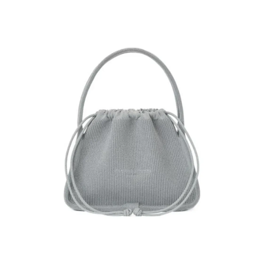 Alexander Wang Ryan Reflective Ribbed Knitted Fabric Handbag Trumpets Women's Gray