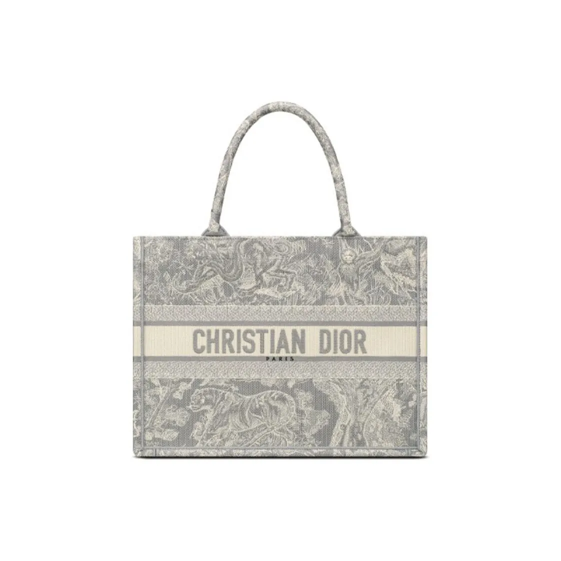 DIOR BookTote Canvas Handbag Tote Bag Shopping Bag Shoulder Bag Handbag Medium Size Women's Gray