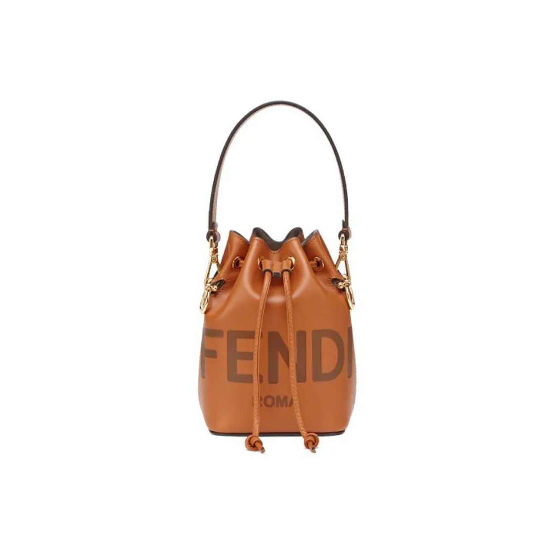 FENDI Cow Leather Bucket Bag, Shoulder Bag, Crossbody Bag, Handbag Mini Women's Brown