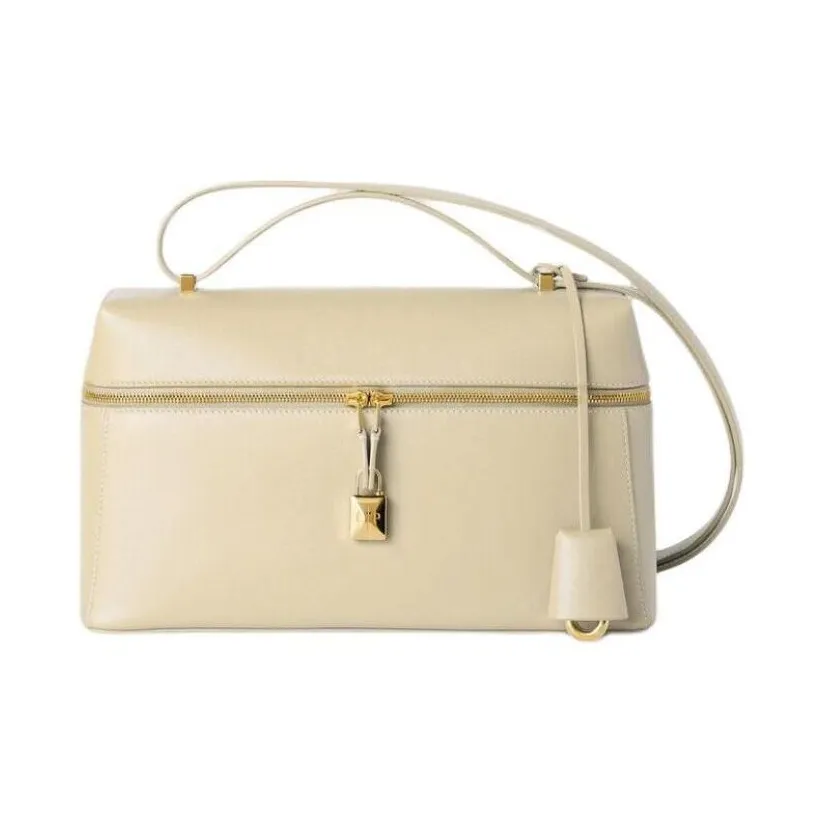 Loro Piana Extra Bag Cow Leather Shoulder Bag Crossbody Bag Handbag Women's White