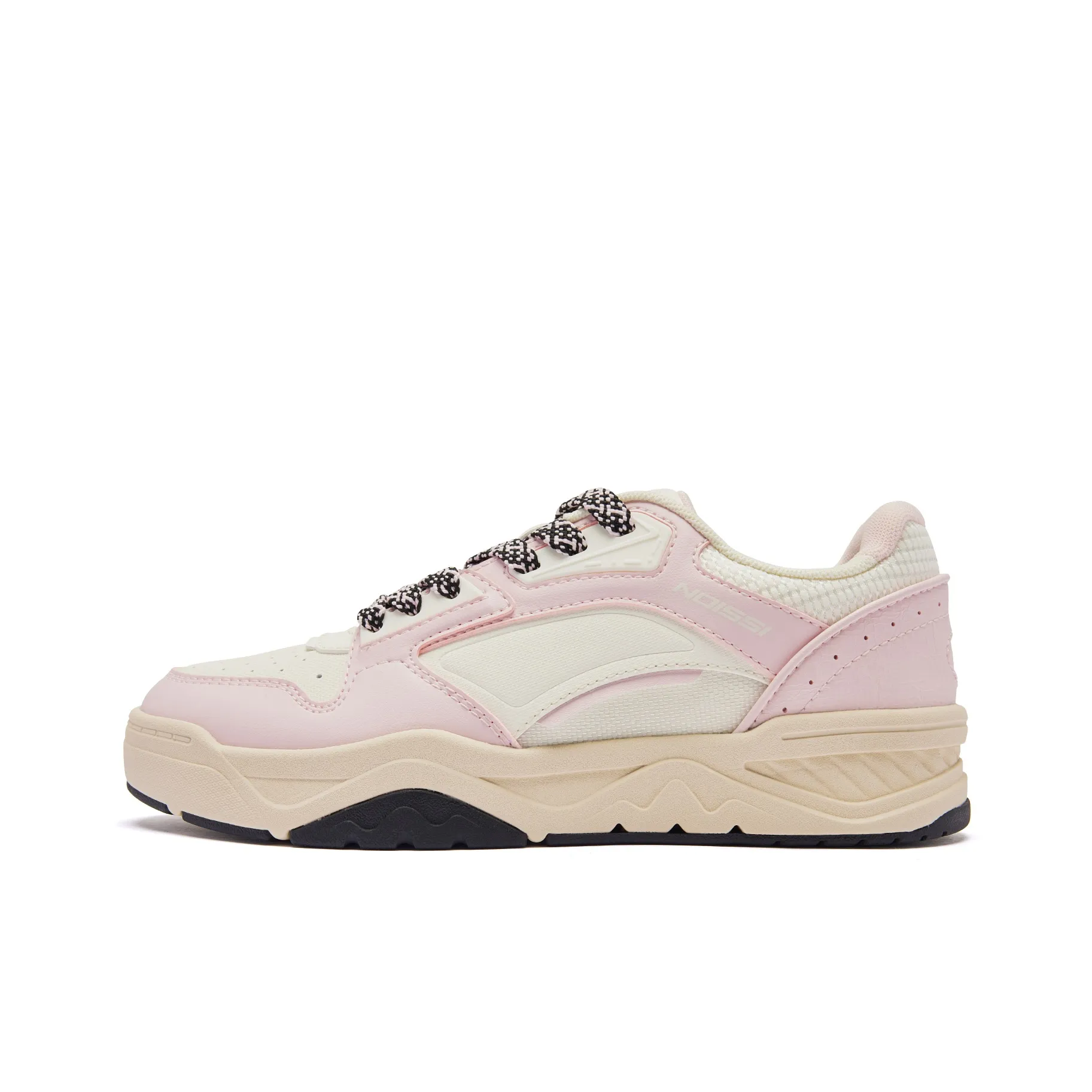 QIAODAN Sea Salt 2.0 Height Increasing Wear Resistant Slip Resistant Low Top Skateboard Shoes Women's Ivory Frost Pink