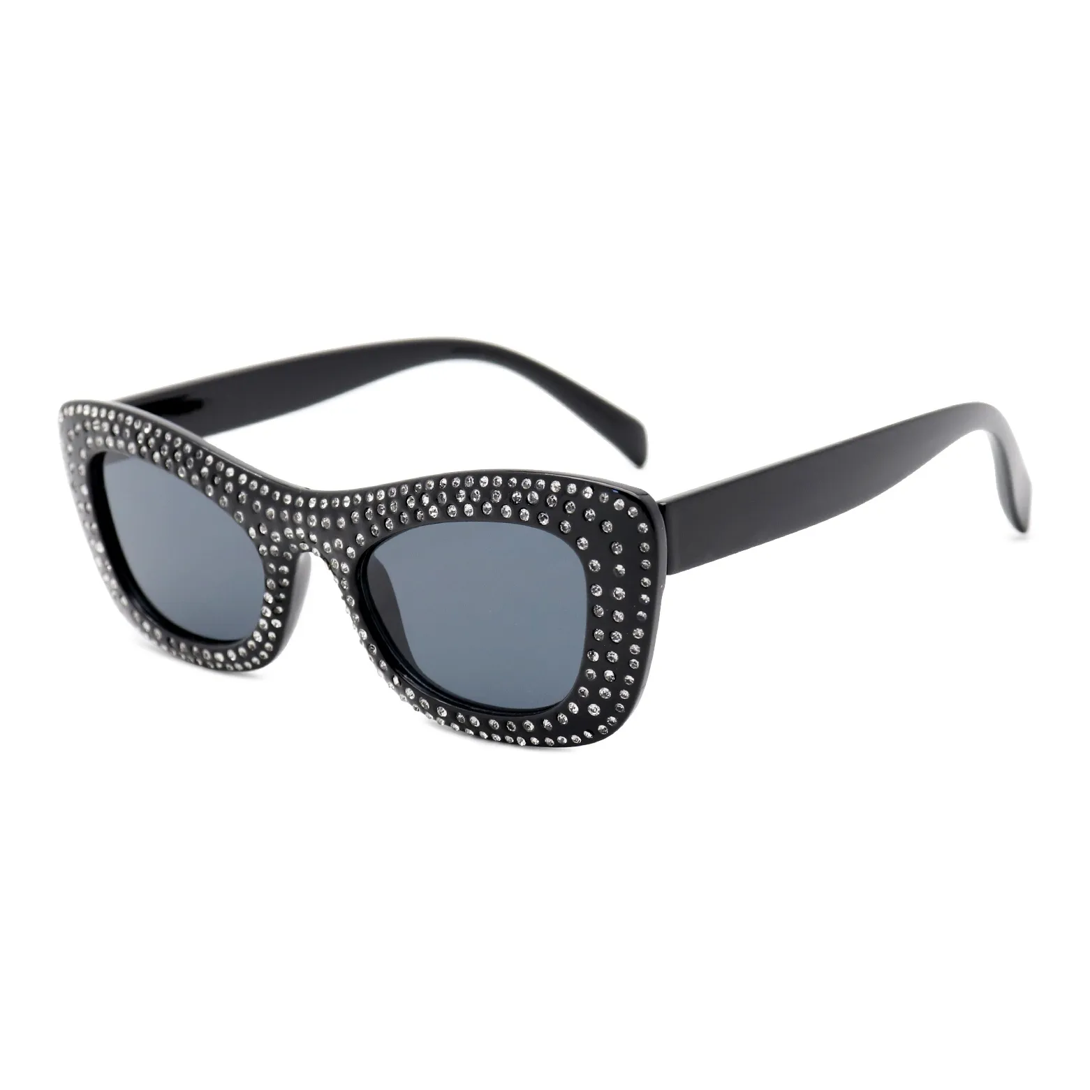 Пара Ponyo PC Кошачий глаз Солнцезащитные очки Унисекс Черный