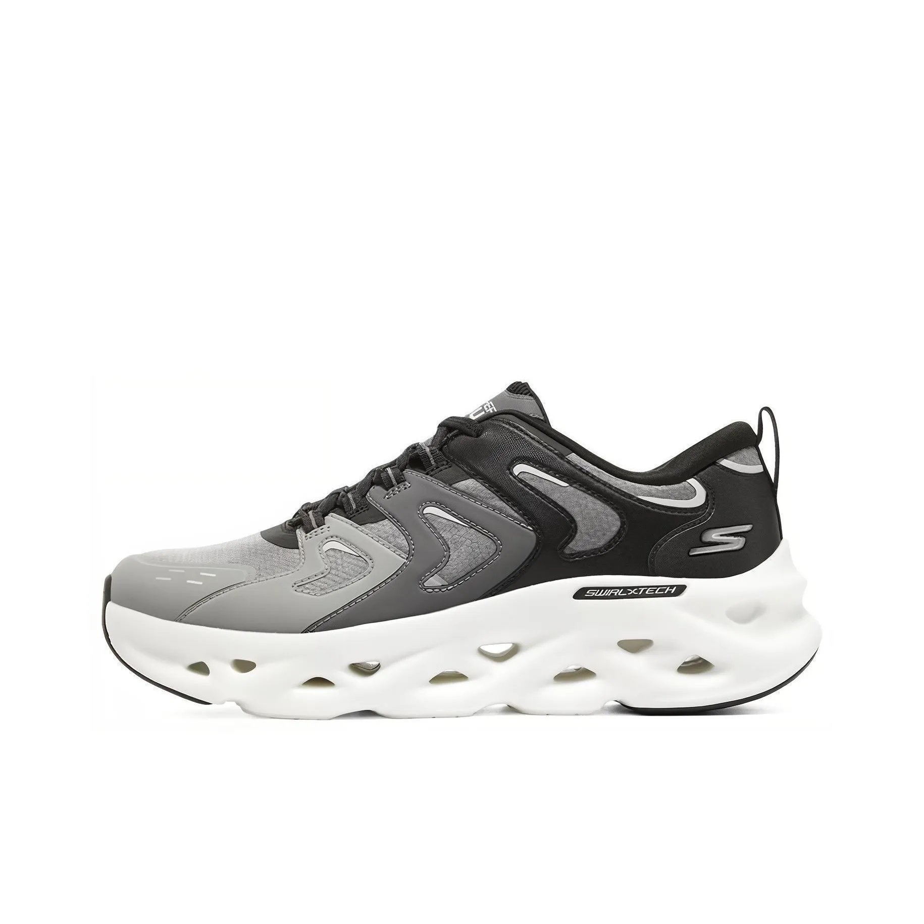 Skechers Go Run Swirl Tech Glide Step Hyper Burst 'Black Grey White'