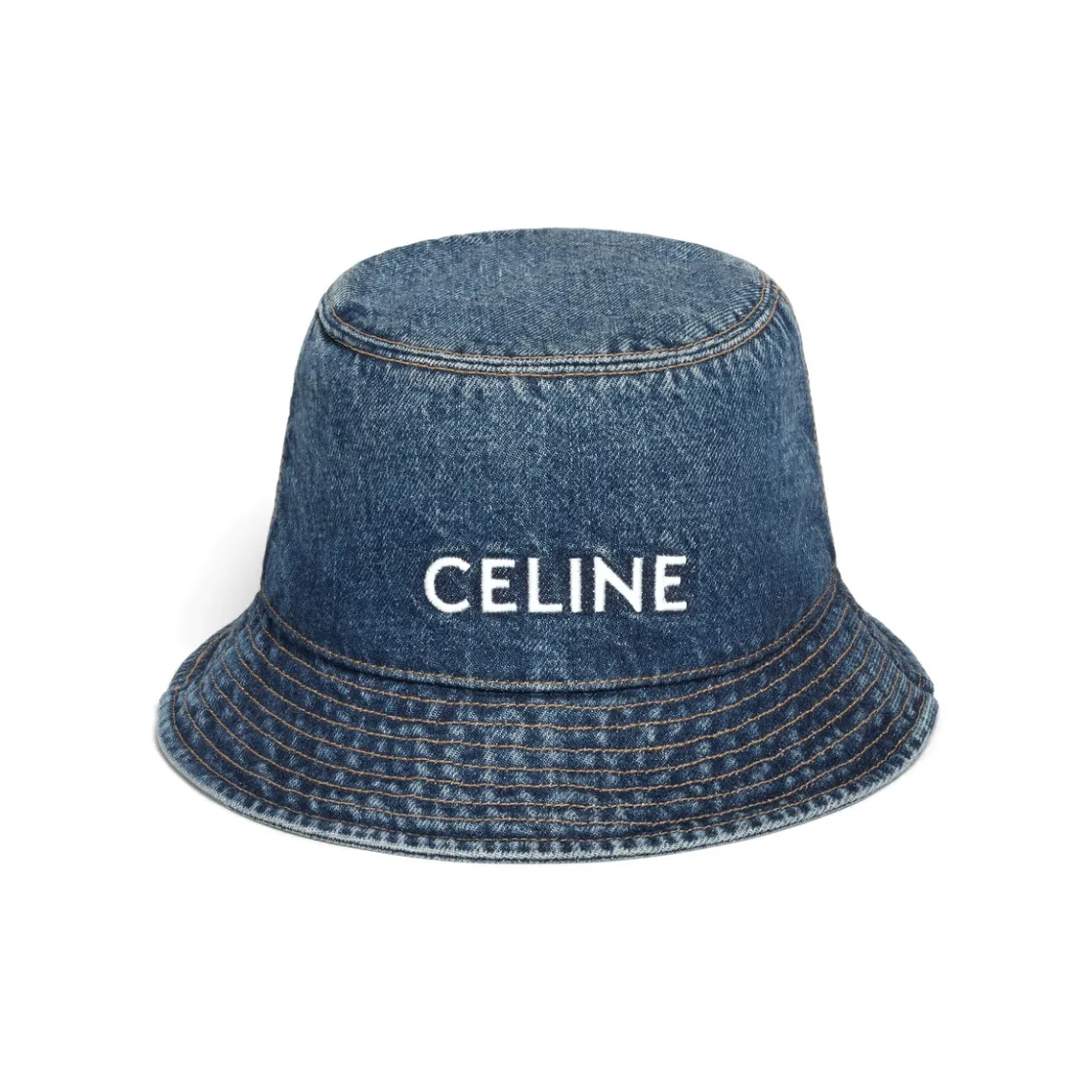 CELINE Bucket Hat In Union Wash Denim