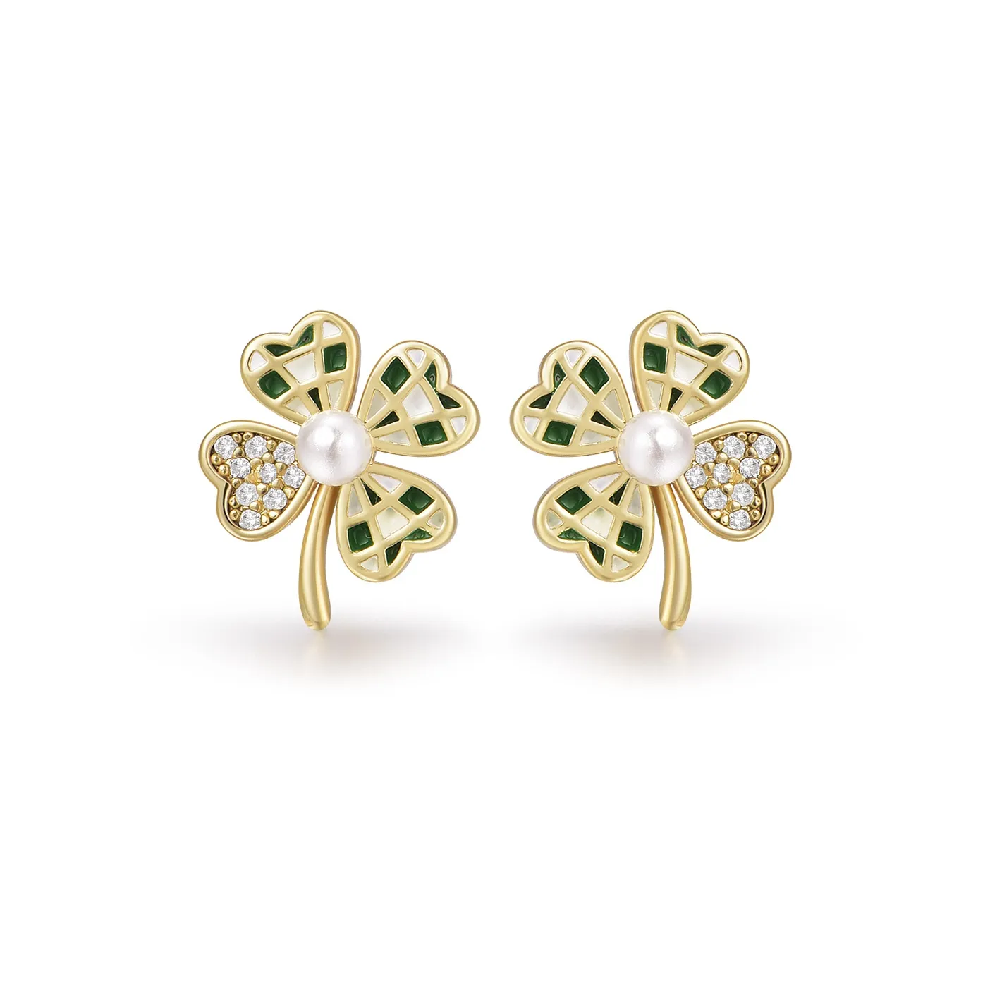 West Island Медные Серьги-гвоздики Зеленые Серьги-гвоздики Женские